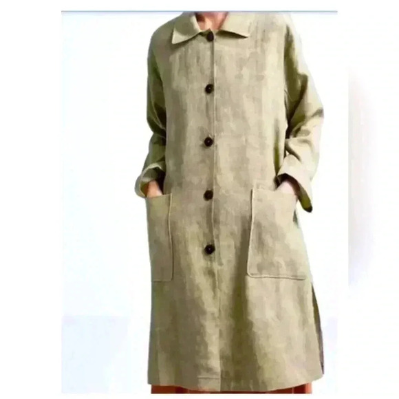 Zara  small lightweight khaki green car coat. Weathered look relaxed fit.NWOT - Picture 1 of 7